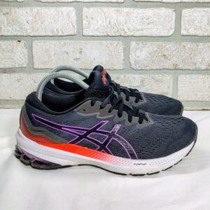 ASICS GT 1000 11 Women's Athletic Shoes - Black, Purple, and Orange Size 8